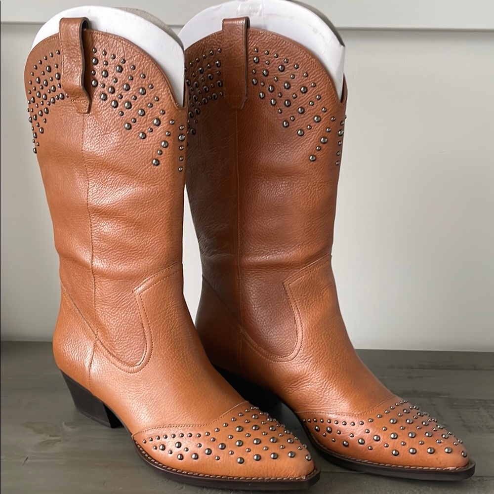 Botkier Tammy Heeled Boots with Brogue Detailing